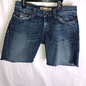 stretchy blue jean shorts, worn maybe twice